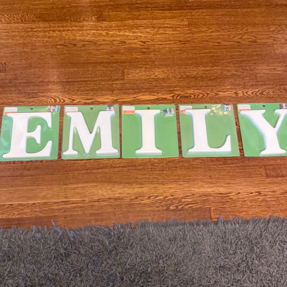 E-M-I-L-Y Kids Line 8 Inch White Wall Letters